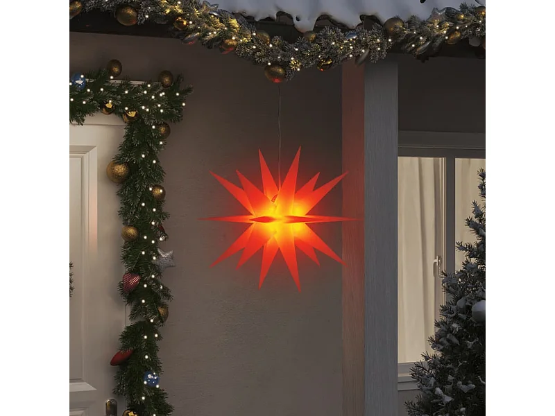 Weihnachtsbeleuchtung mit LED 3 Stück faltbar rot 57 cm