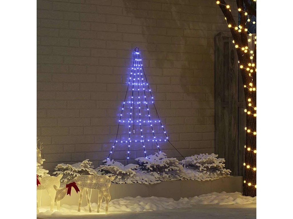 LED Weihnachtsbaum mit Erdspießen Blau 180 cm Metall