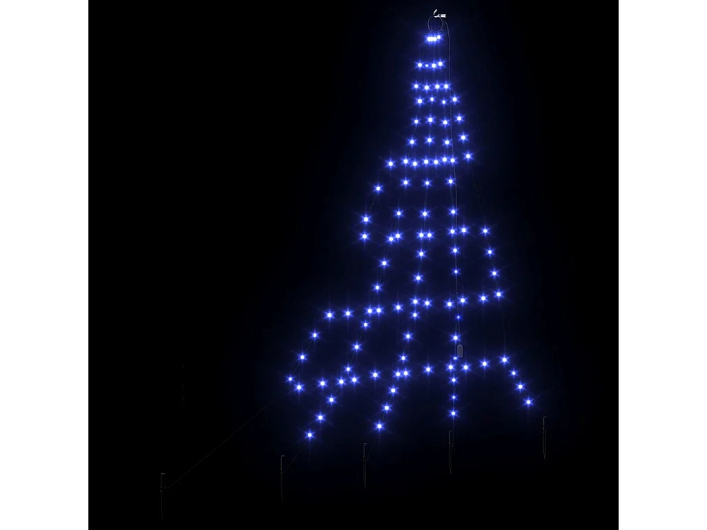 LED Weihnachtsbaum mit Erdspießen Blau 180 cm Metall