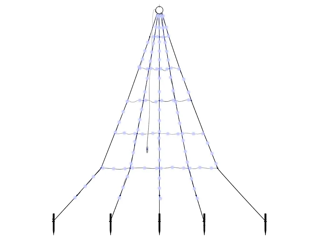 LED Weihnachtsbaum mit Erdspießen Blau 180 cm Metall