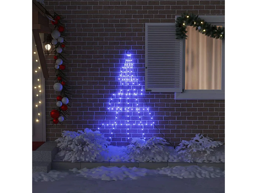 LED Weihnachtsbaum mit Erdspießen Blau 180 cm Metall