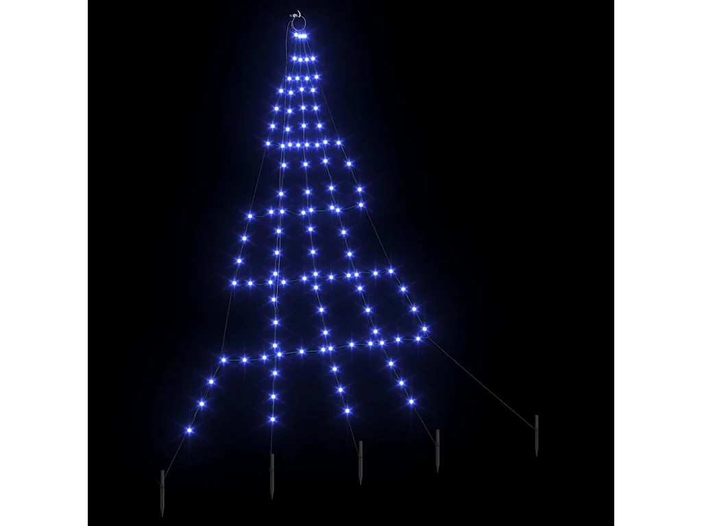 LED Weihnachtsbaum mit Erdspießen Blau 180 cm Metall