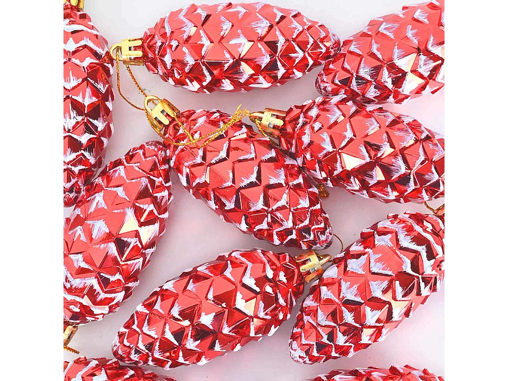 Boule de Pomme de Pin de Noël 40 pcs Rouge