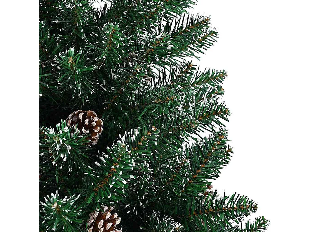 Albero di Natale sottile con 150 LED Verde e bianco 150 cm