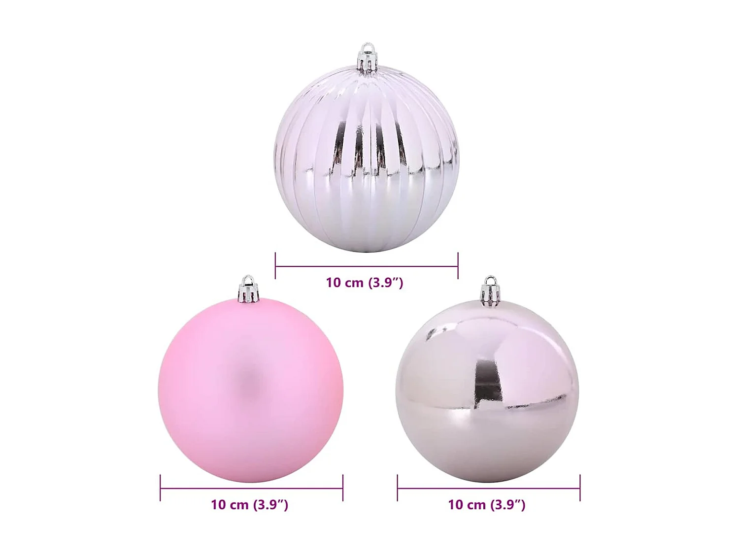 Ensemble de Boules de Noël 15 pcs Rose