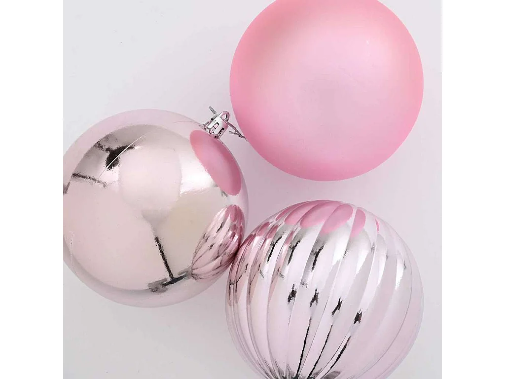 Ensemble de Boules de Noël 15 pcs Rose