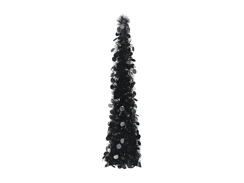 Albero di Natale artificiale retrattile nero 120 cm PET