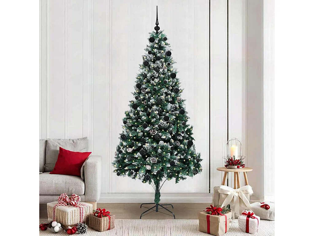 Künstlicher Weihnachtsbaum Grün 210 cm PVC, Stahl und Kunststoff