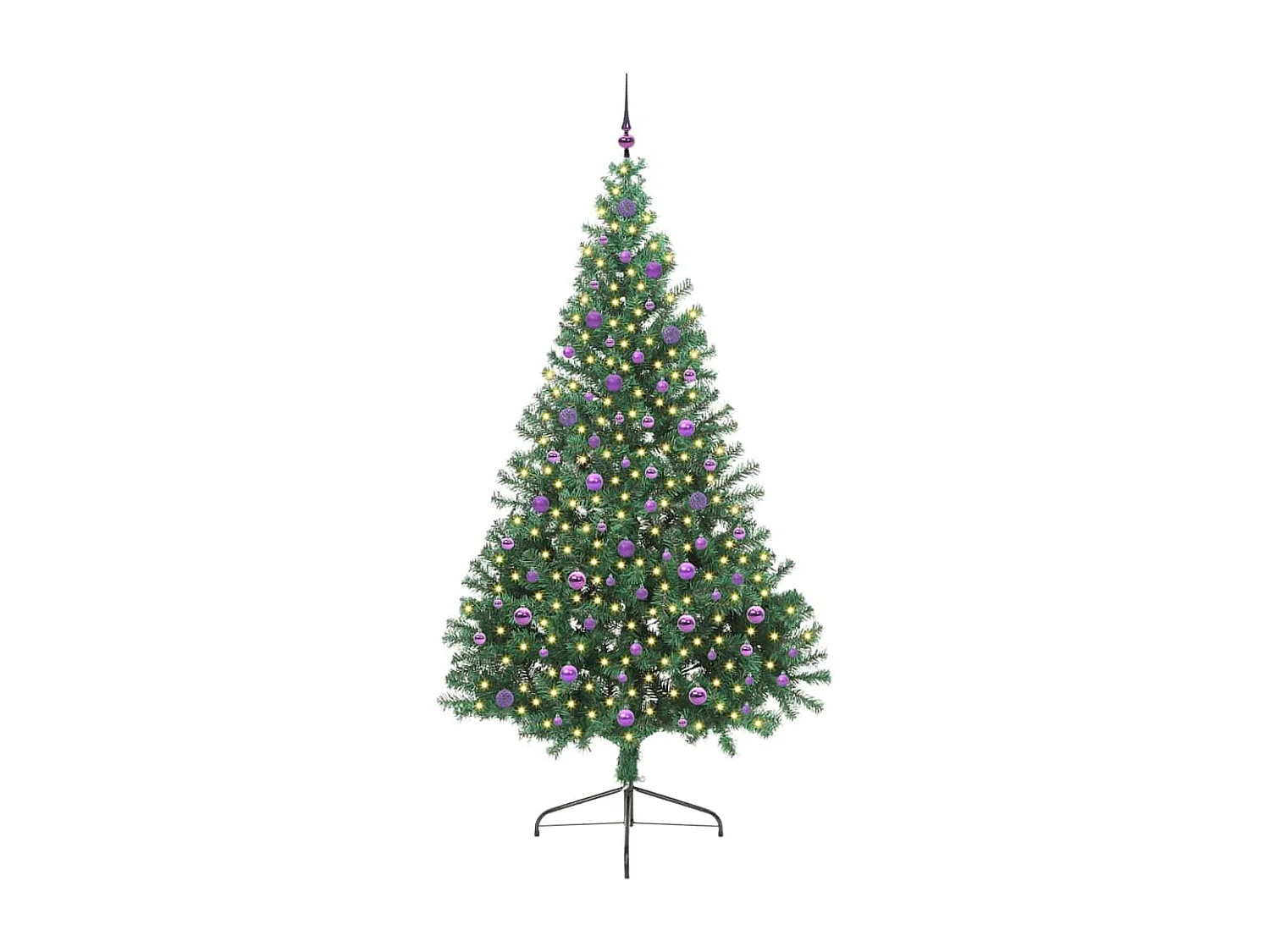 Künstlicher Weihnachtsbaum mit Beleuchtung, Grün, 240 cm, PVC