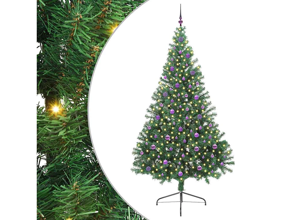 Sapin de Noël artificiel pré-éclairé Vert 240 cm PVC