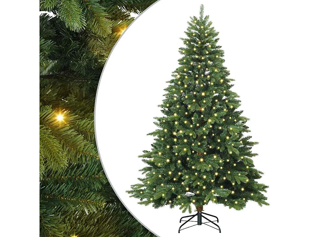 Kunstkerstboom met 300 LED's Groen 210 cm PE en PVC