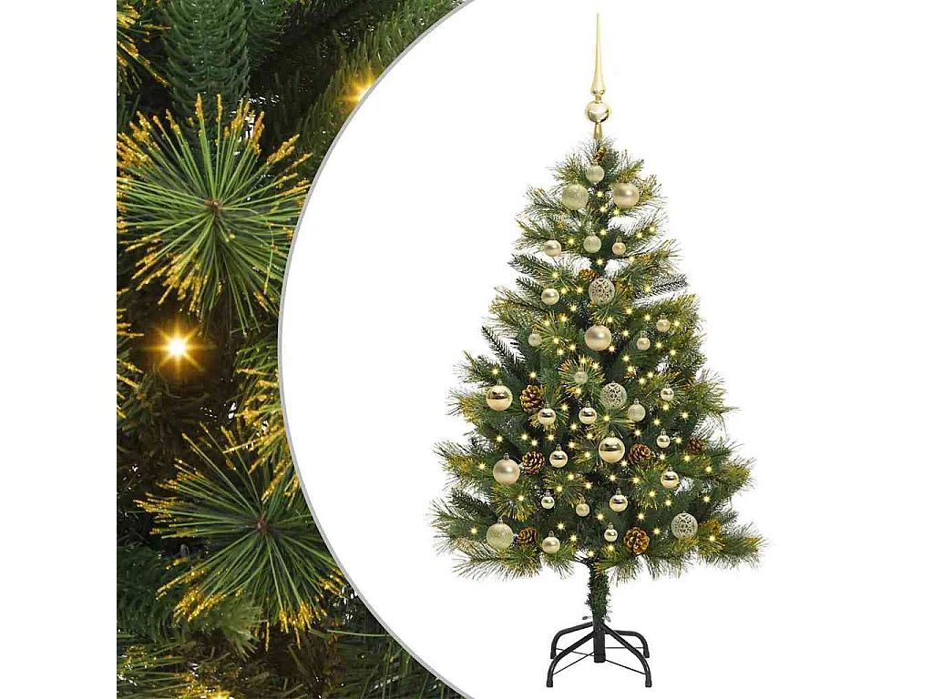 Kunstkerstboom met buigzame takken en kegels 150 cm