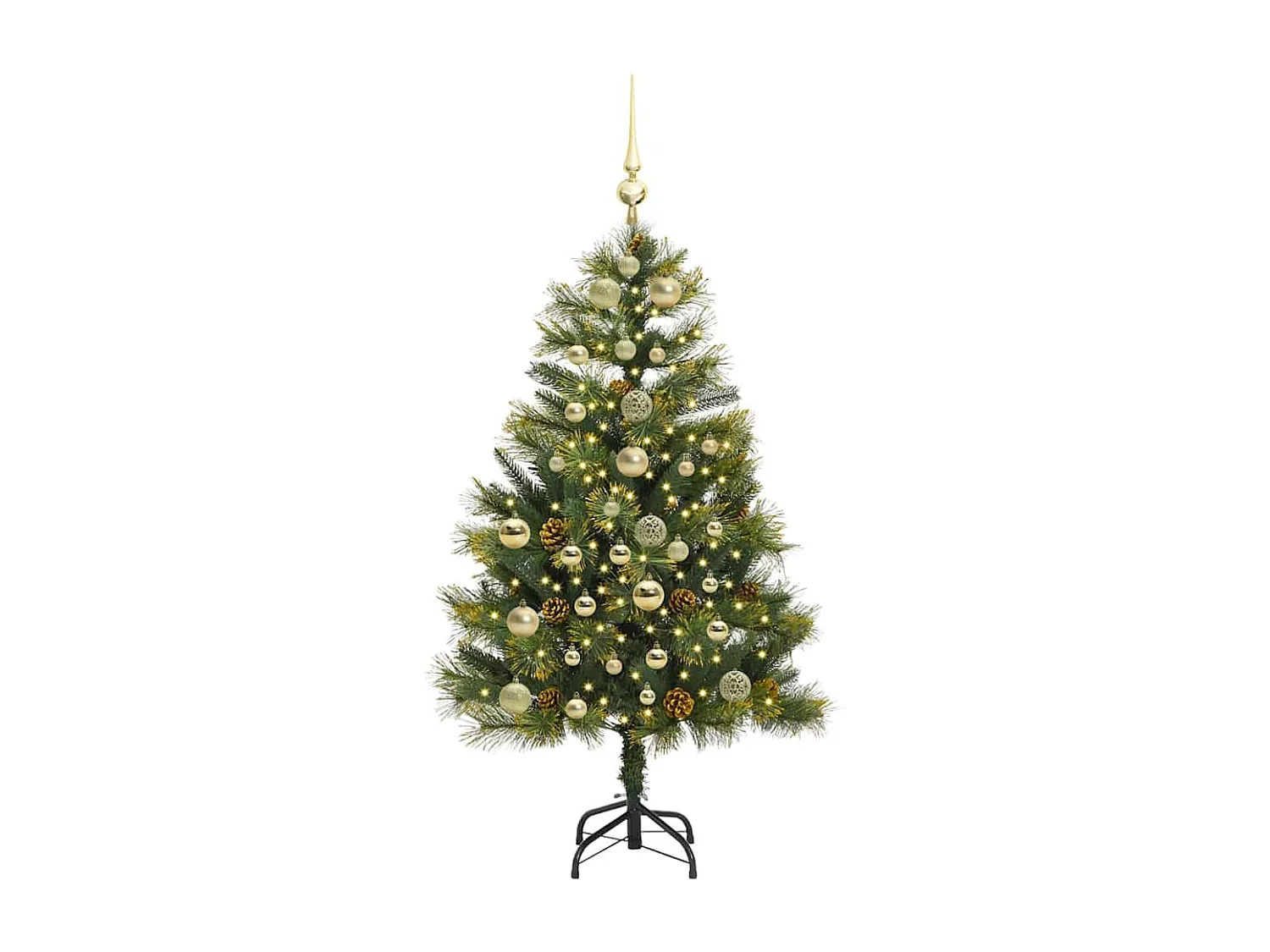 Kunstkerstboom met buigzame takken en kegels 150 cm