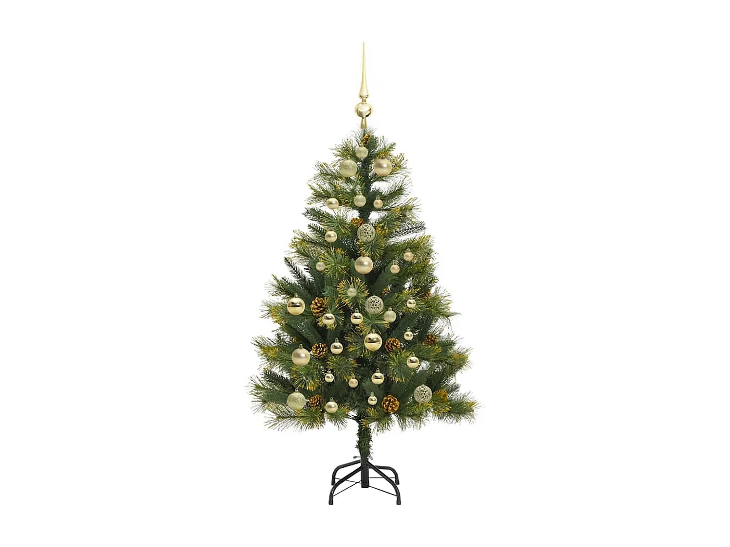 Kunstkerstboom met buigzame takken en kegels 150 cm