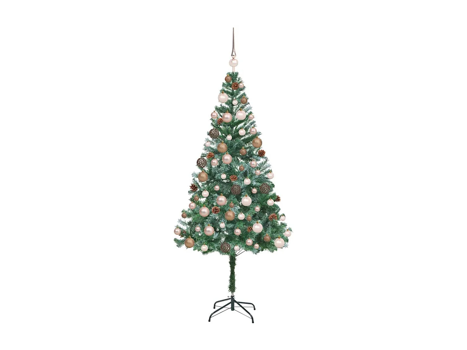 Künstlicher Weihnachtsbaum mit 300 LEDs Grün 180 cm PVC und Stahl