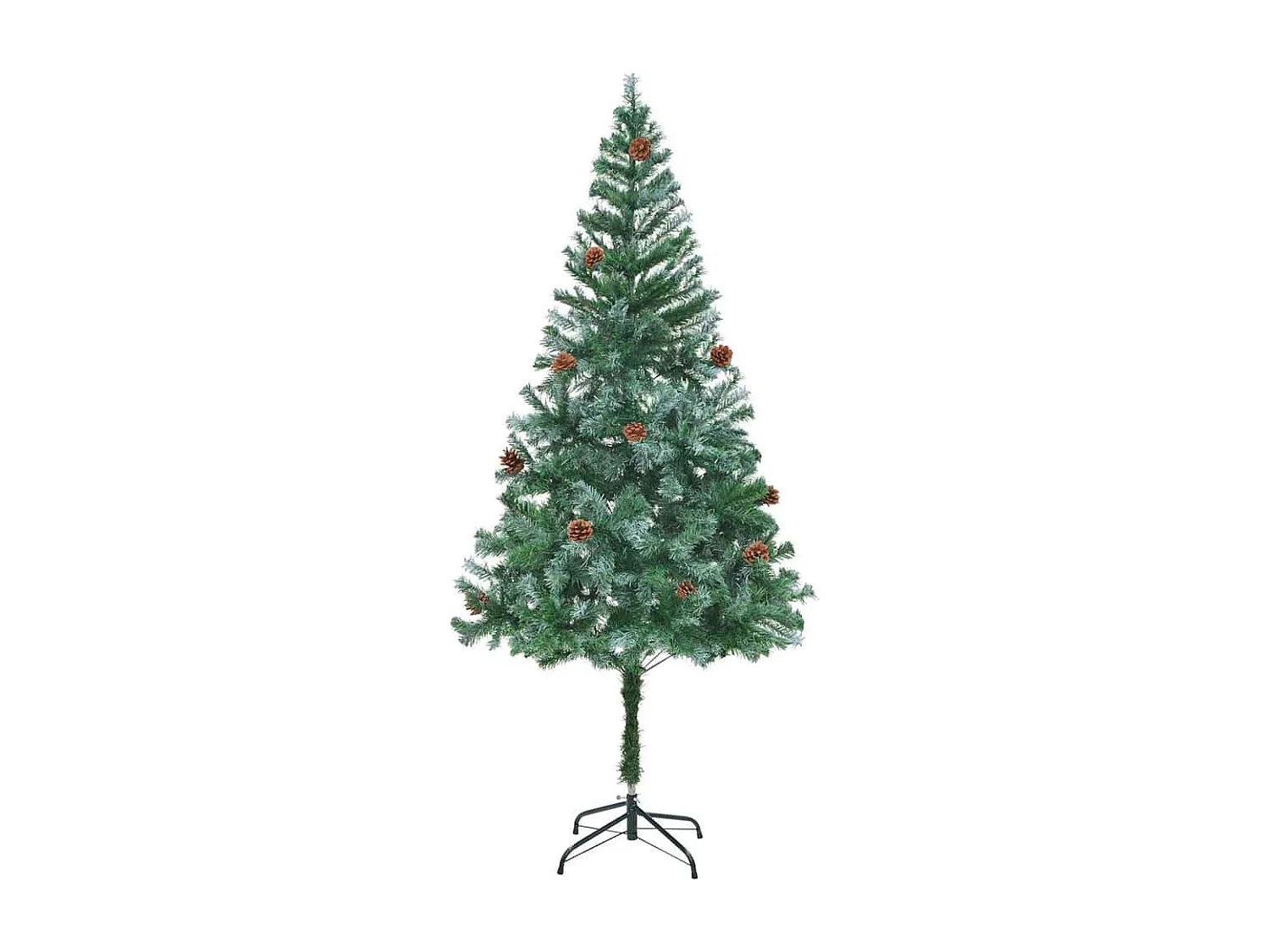 Künstlicher Weihnachtsbaum mit 300 LEDs Grün 180 cm PVC und Stahl
