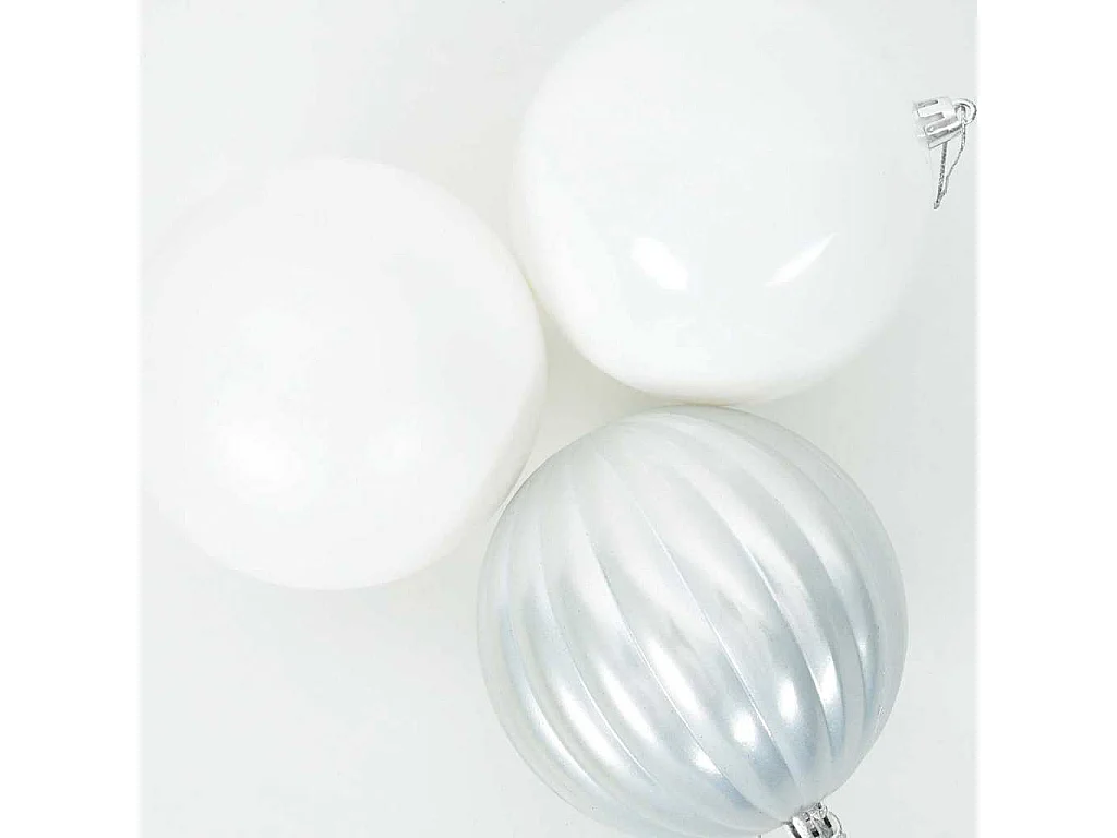 Ensemble de Boules de Noël 4 pcs Blanc