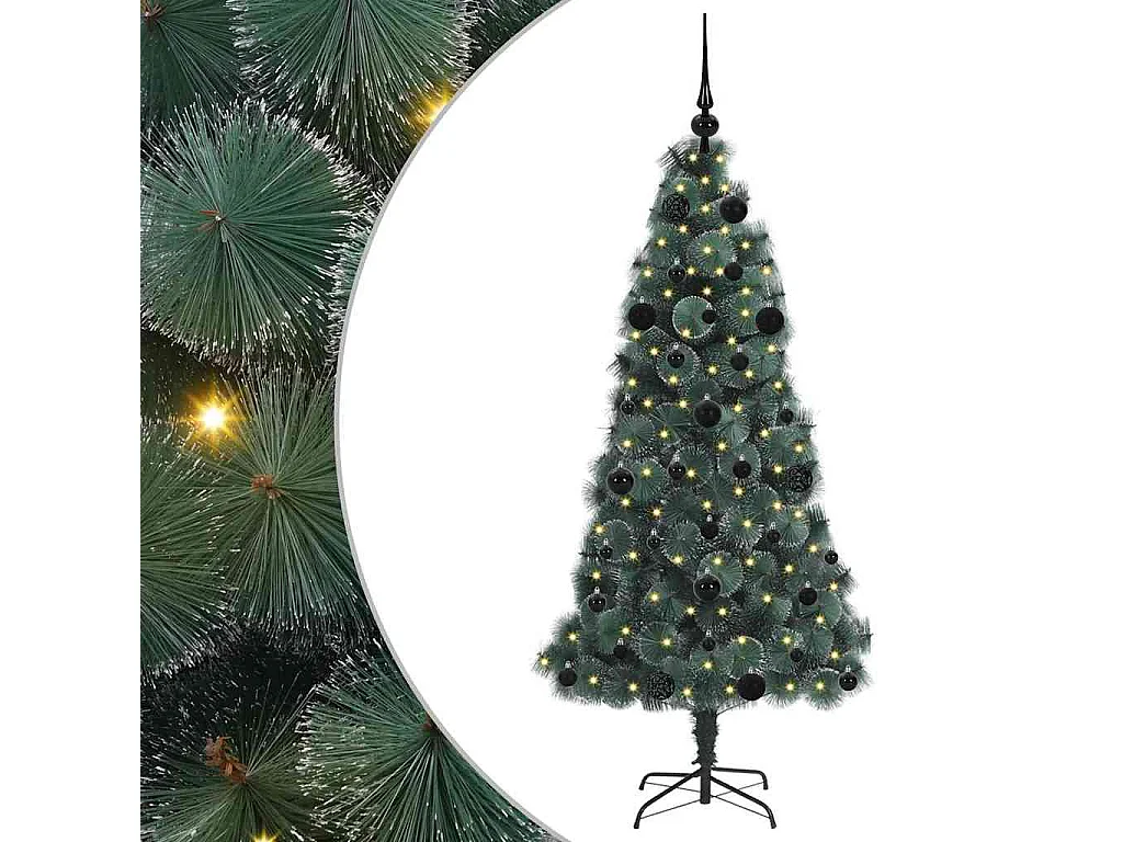 Arbre de Noël artificiel pré-éclairé avec ensemble de boules