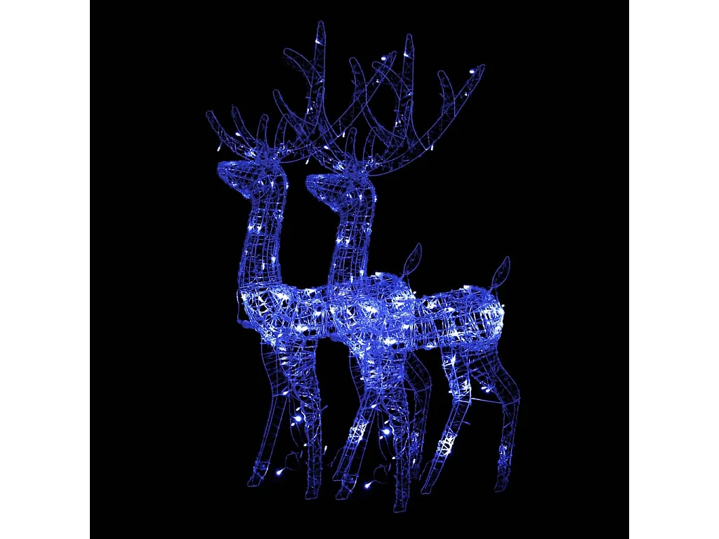 Decorazioni natalizie a forma di renna in acrilico, 2 pezzi, 120 cm, blu