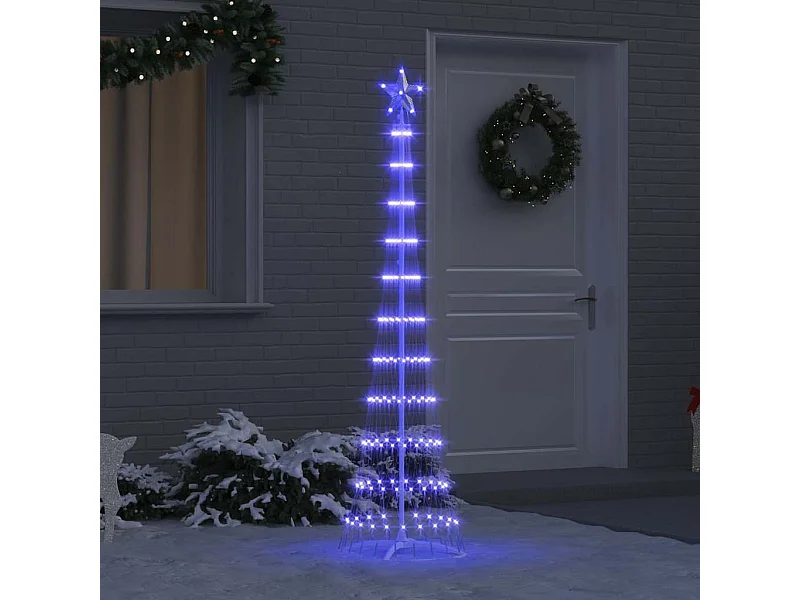 LED Weihnachtsbaum mit 230 LEDs Blau 51 x 51 x 190 cm Metall