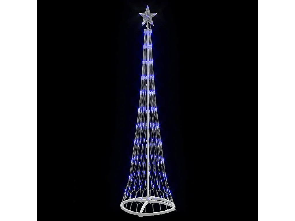 LED Weihnachtsbaum mit 230 LEDs Blau 51 x 51 x 190 cm Metall
