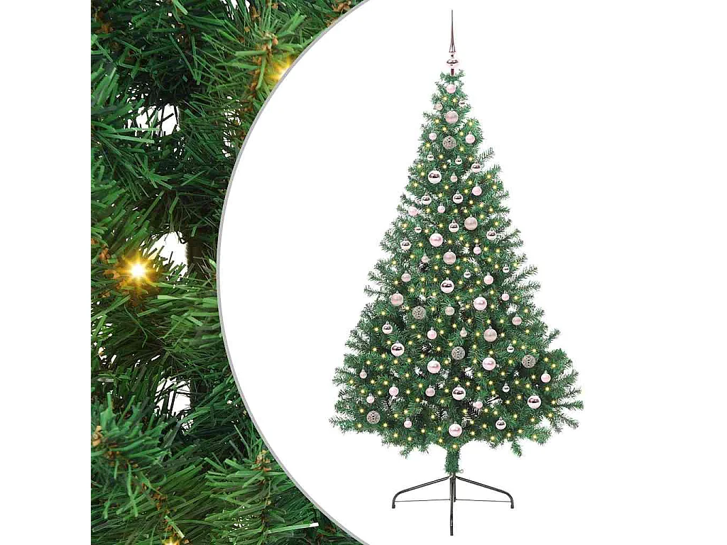 Sapin de Noël artificiel pré-éclairé Vert 240 cm PVC