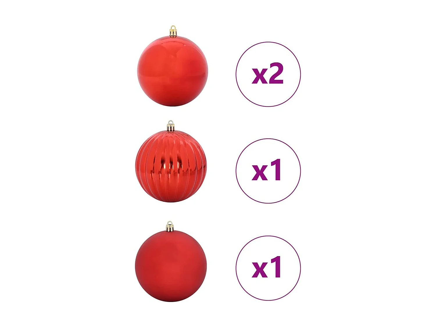 Ensemble de Boules de Noël 4 pcs Rouge