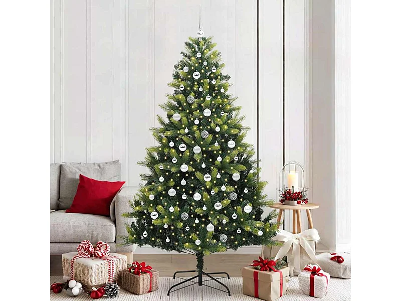 Arbre de Noël artificiel en silicone flexible 300 LEDs 210 cm