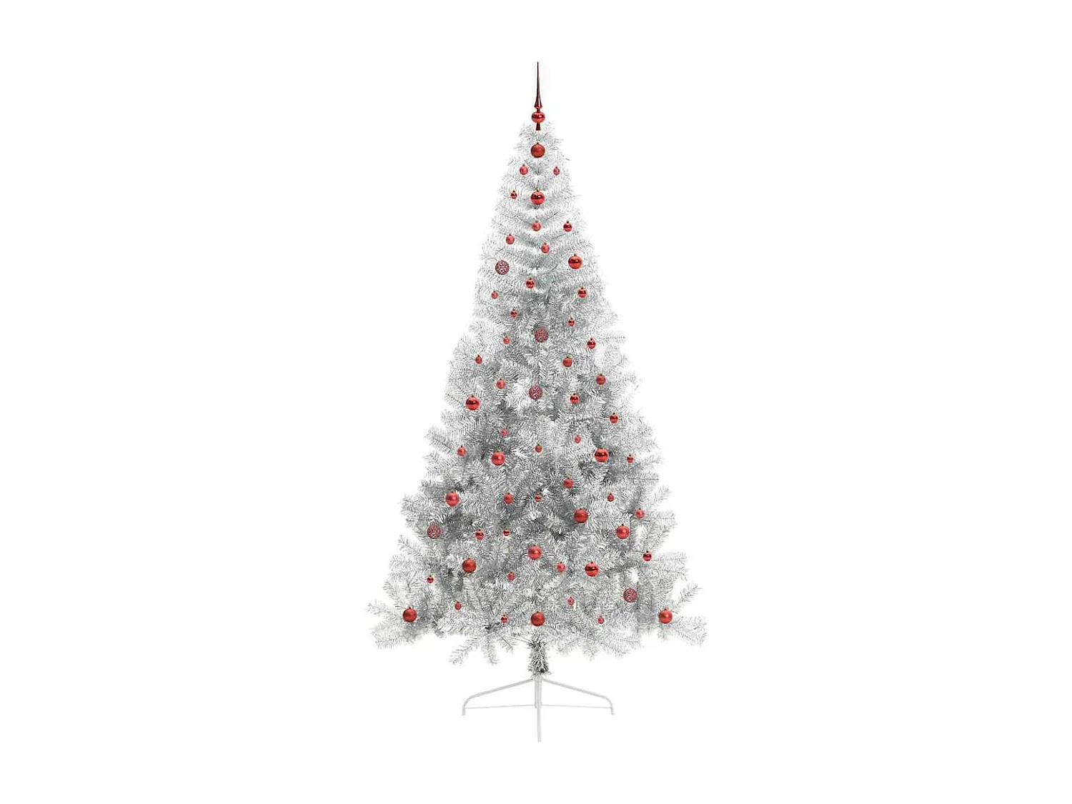Sapin de Noël artificiel pré-éclairé Argent 240 cm PET