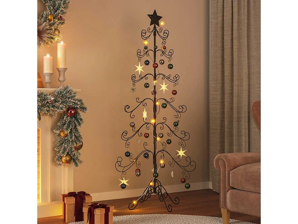 Albero di Natale in metallo per decorazione nero 180 cm