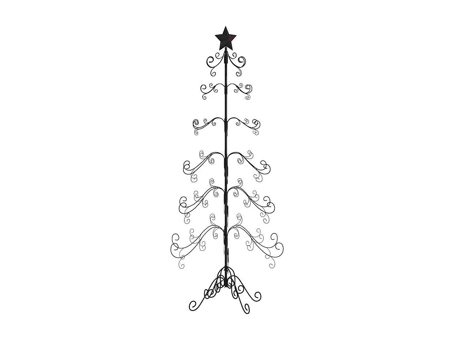 Albero di Natale in metallo per decorazione nero 180 cm
