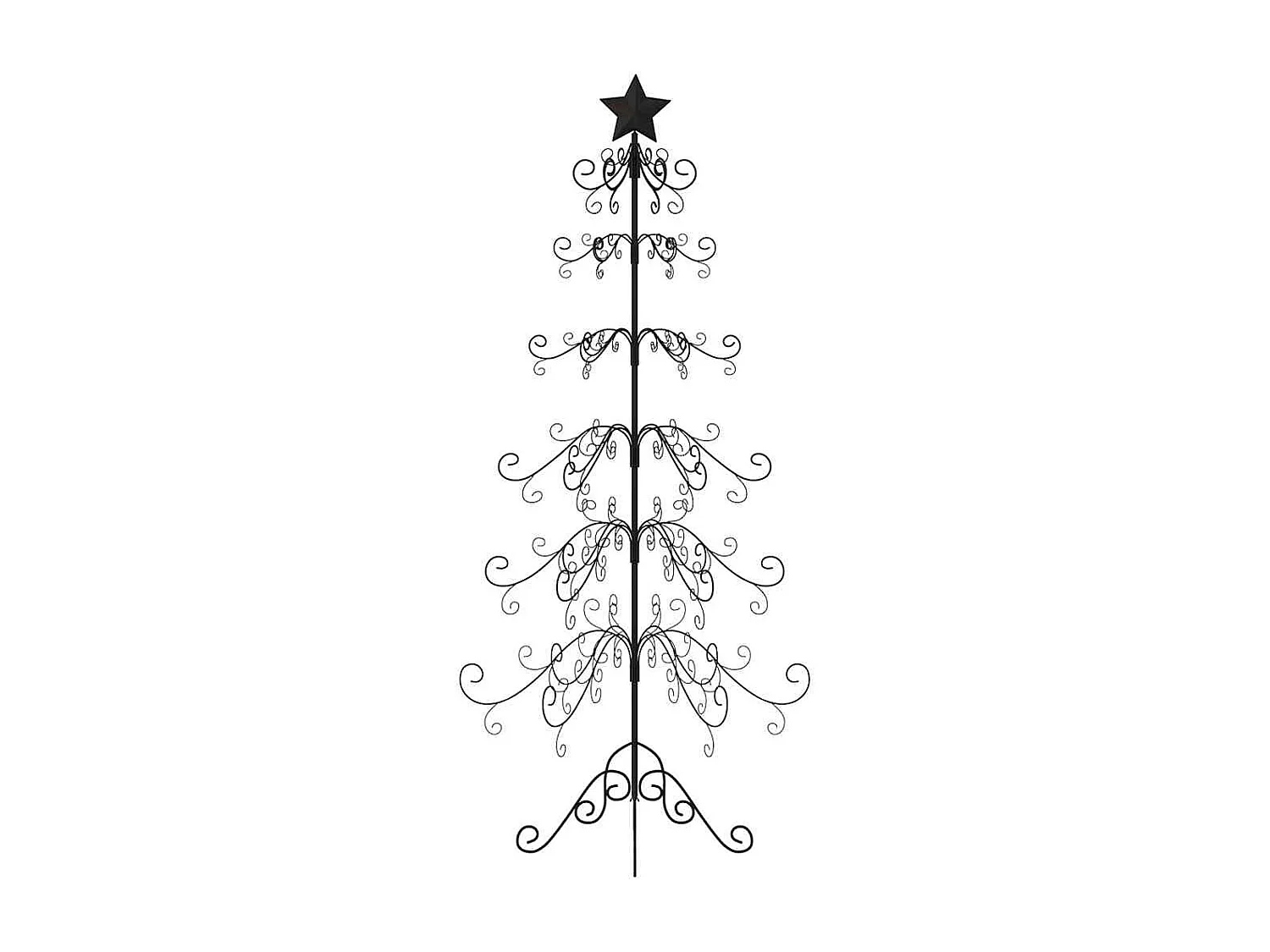 Albero di Natale in metallo per decorazione nero 180 cm
