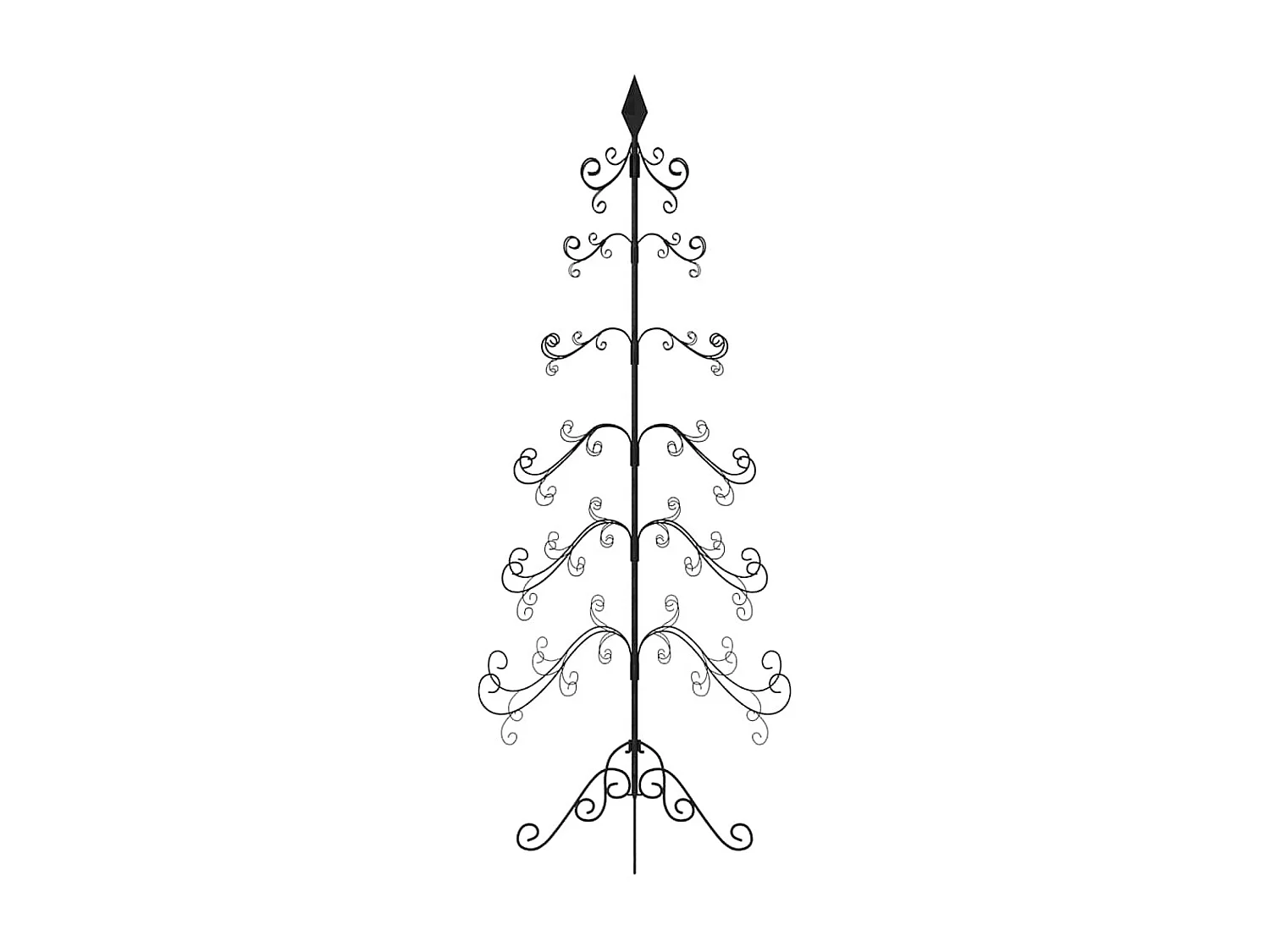 Albero di Natale in metallo per decorazione nero 180 cm