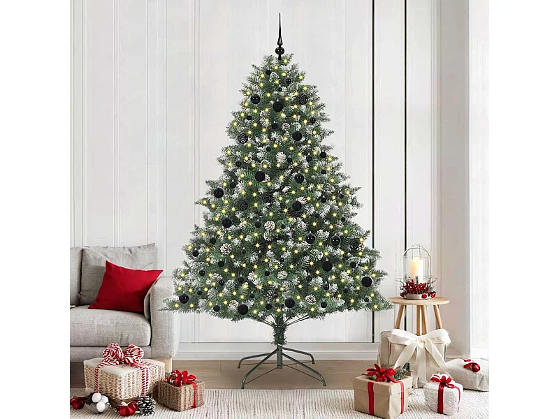 Sapin de Noël artificiel avec 300 LED Vert 140 x 140 x 210 cm