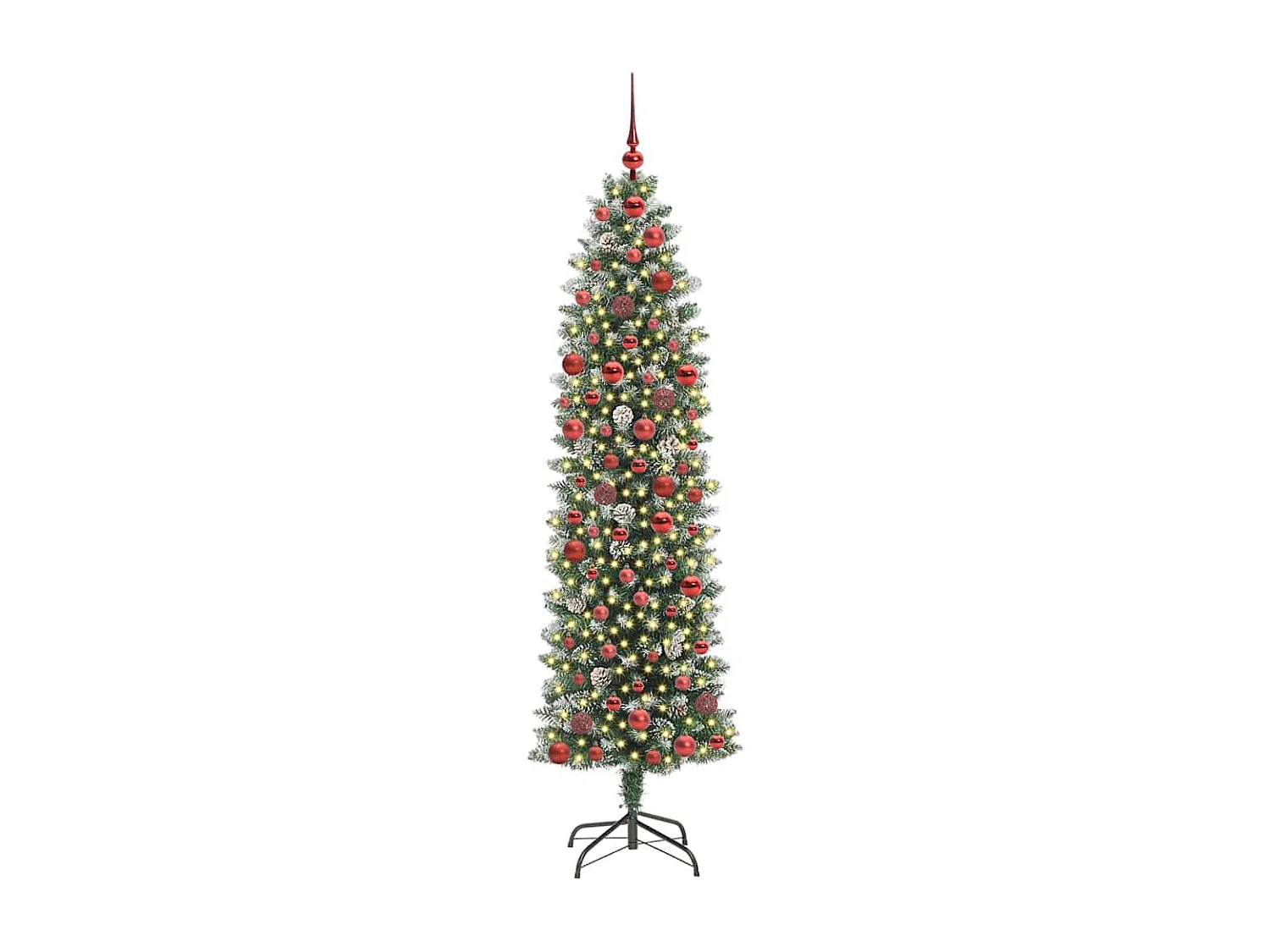 Arbre de Noël artificiel slim avec 300 LED Vert et blanc 180 cm