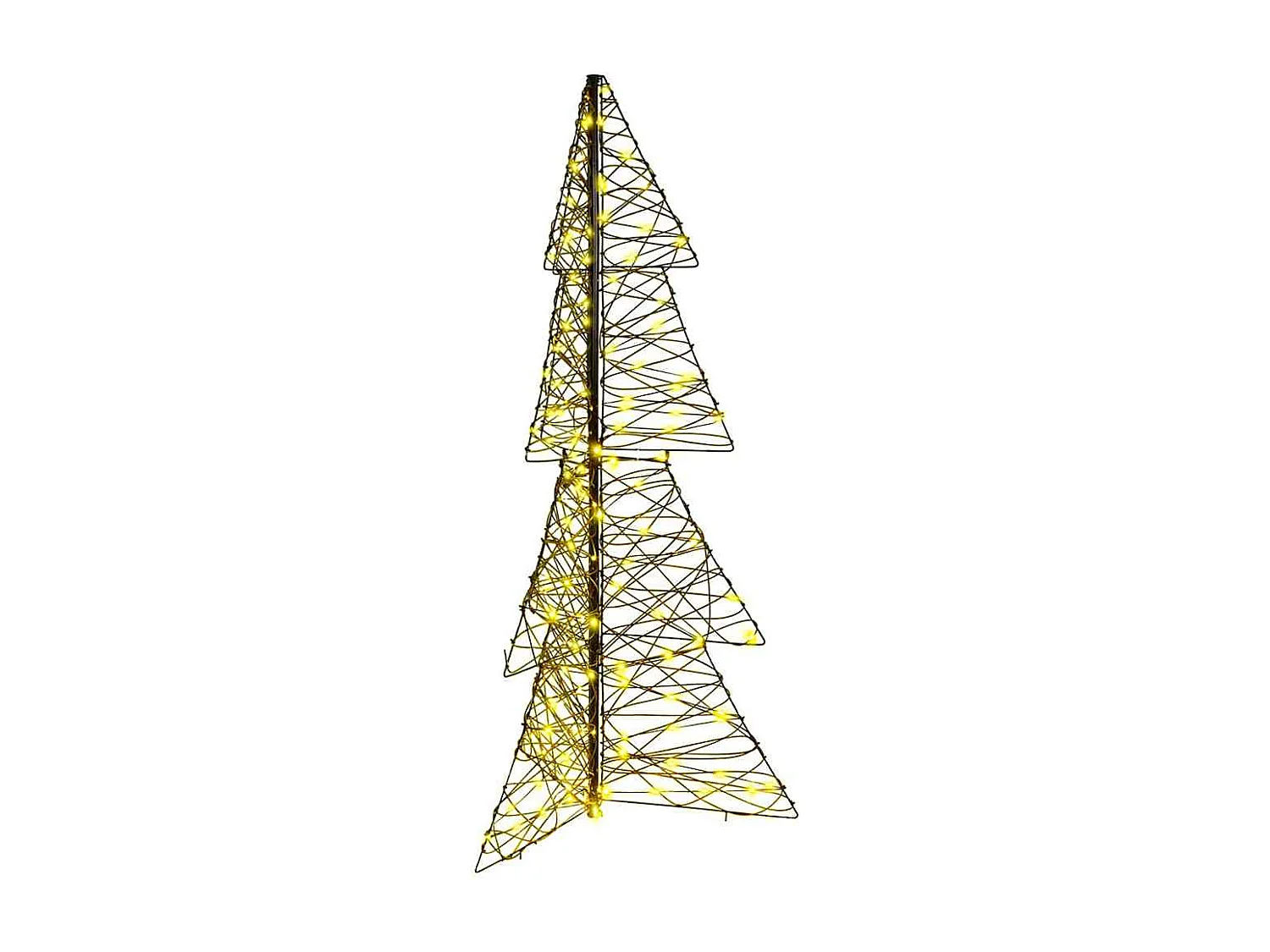 Sapin de Noël avec 160 LED Blanc chaud 150 cm Rotin
