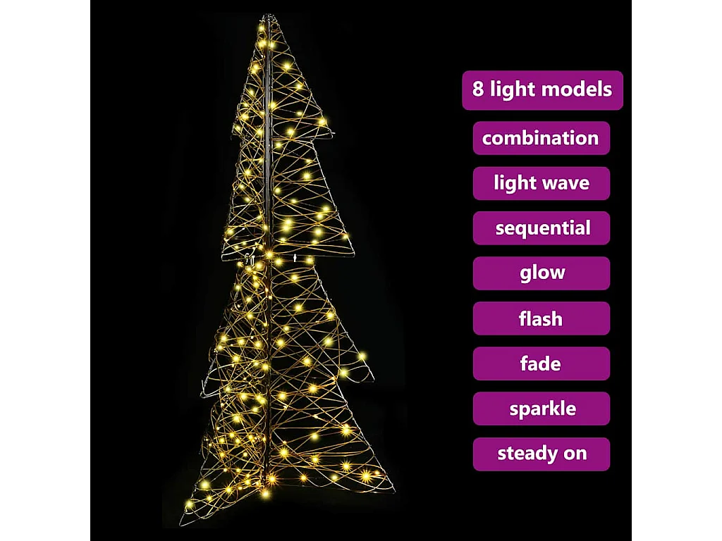 Sapin de Noël avec 160 LED Blanc chaud 150 cm Rotin
