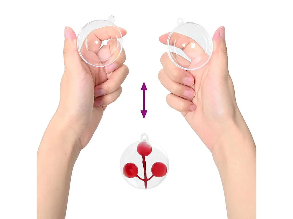 Set di 25 palline di Natale trasparenti Ø 8 cm