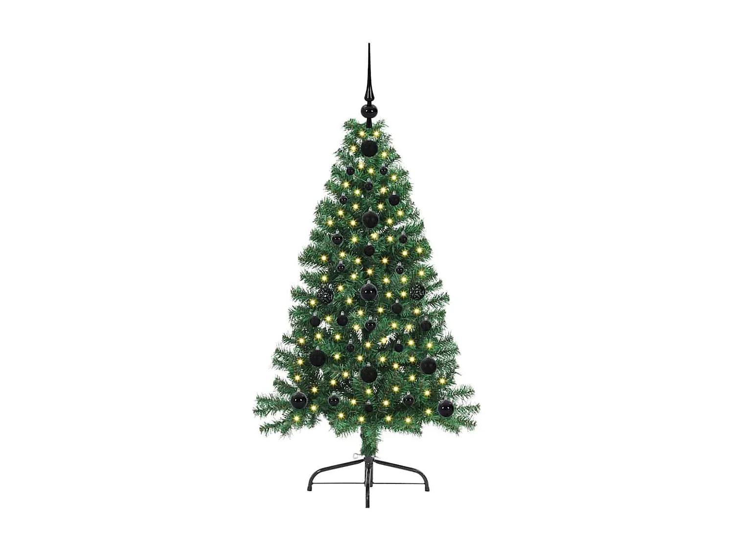 Künstlicher Weihnachtsbaum mit Beleuchtung, Grün, 120 cm, PVC