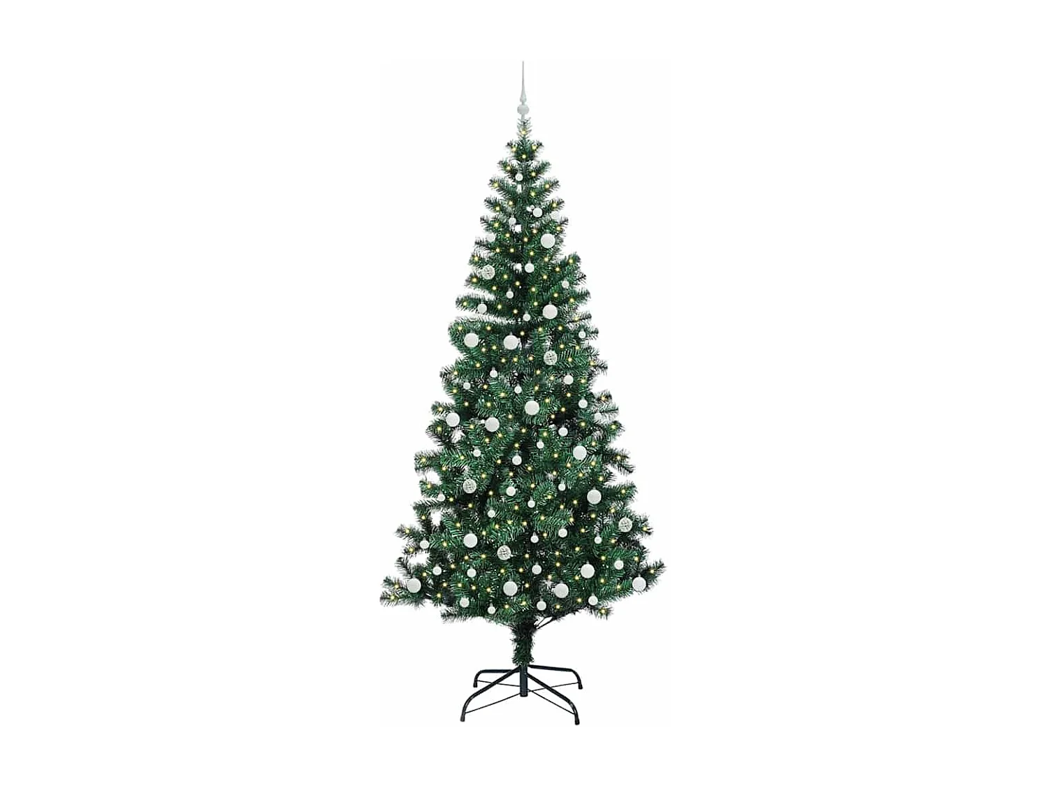 Sapin de Noël artificiel pré-éclairé Vert 240 cm PVC et métal