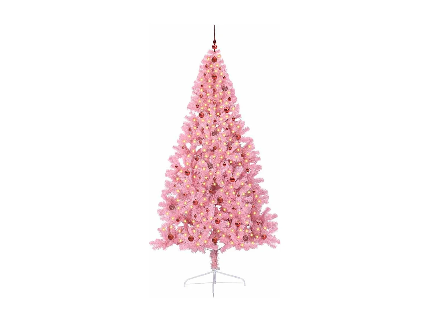 Sapin de Noël artificiel pré-éclairé Rose 240 cm PVC