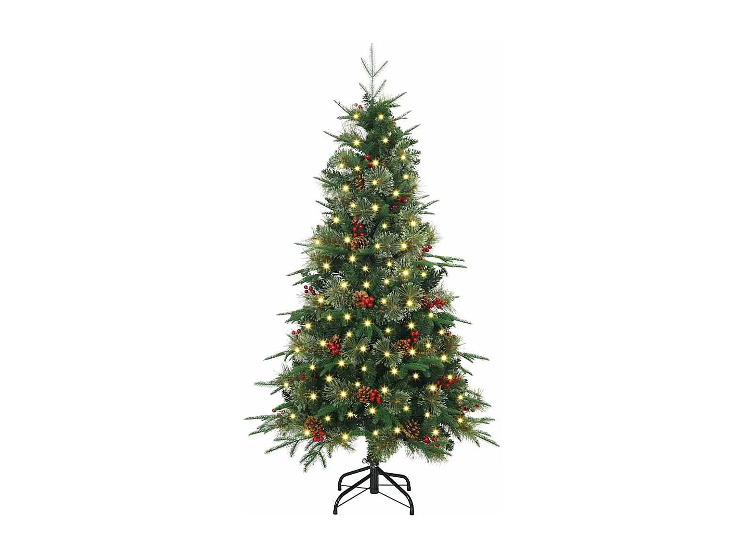 Künstlicher Weihnachtsbaum mit klappbaren Zweigen Grün 150 cm