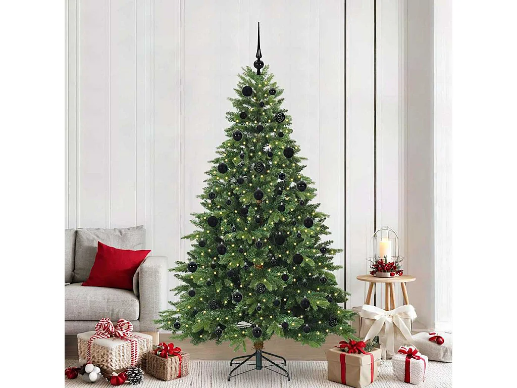 Sapin de Noël artificiel avec 300 LED Vert 210 cm PE et PVC