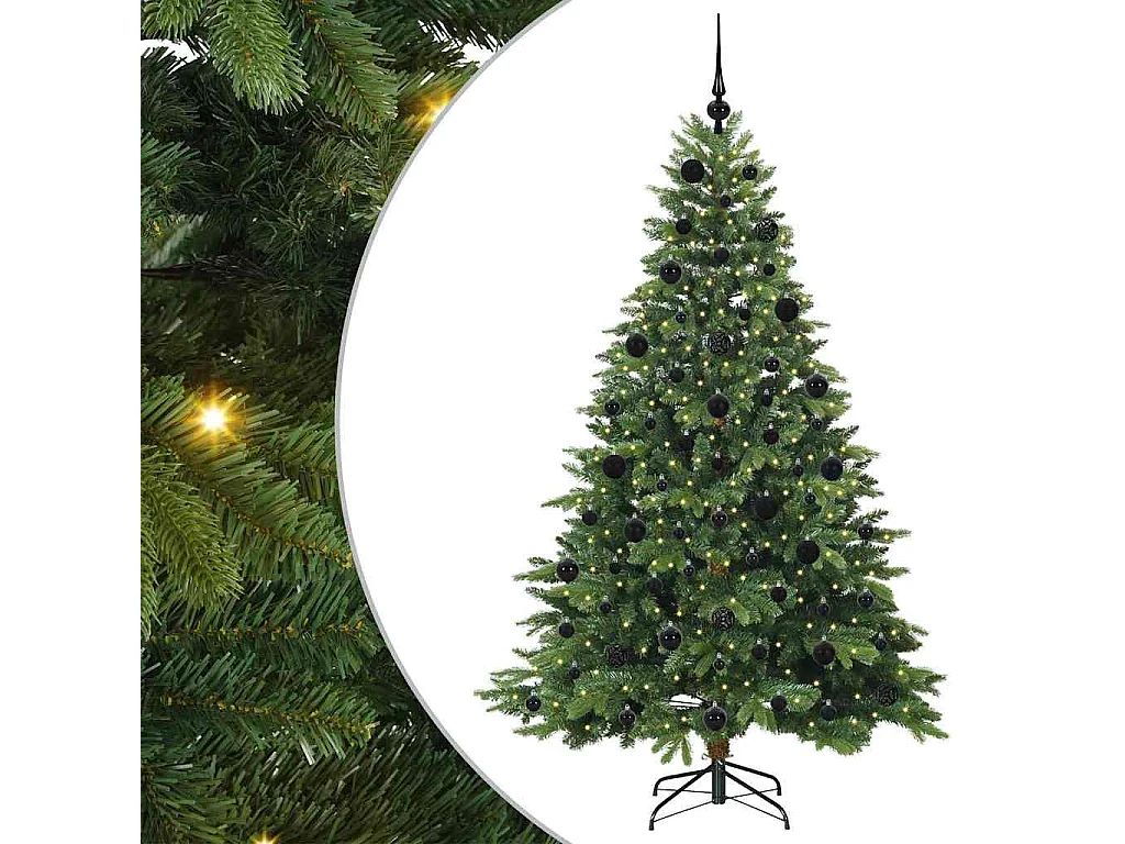 Sapin de Noël artificiel avec 300 LED Vert 210 cm PE et PVC