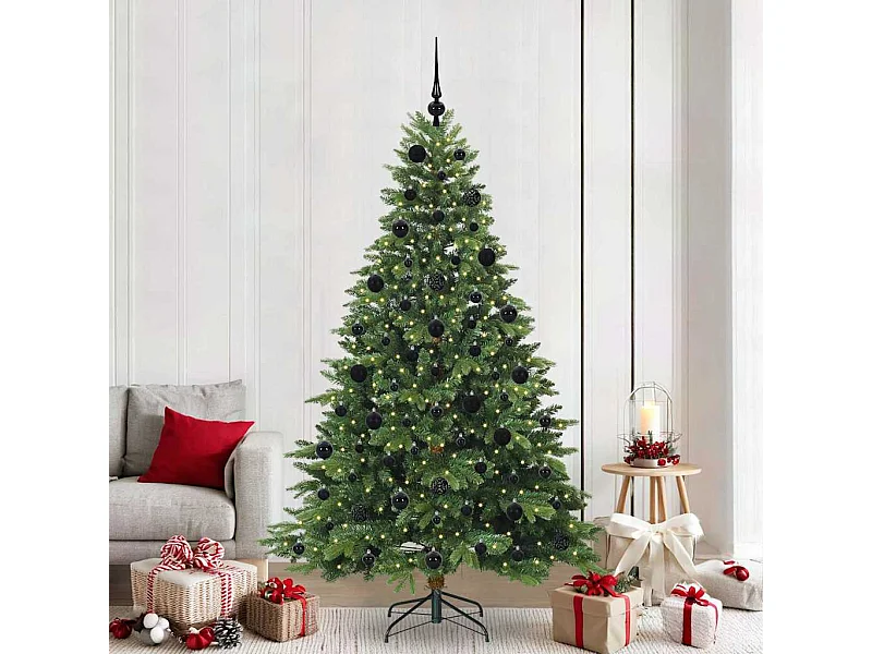 Sapin de Noël artificiel avec 300 LED Vert 210 cm PE et PVC