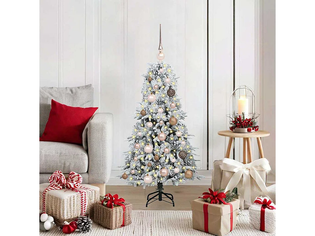 Albero di Natale artificiale con rami incernierati verde 120 cm