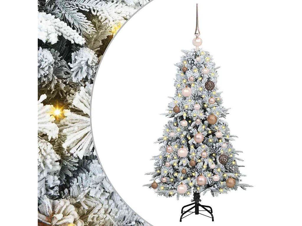 Albero di Natale artificiale con rami incernierati verde 120 cm