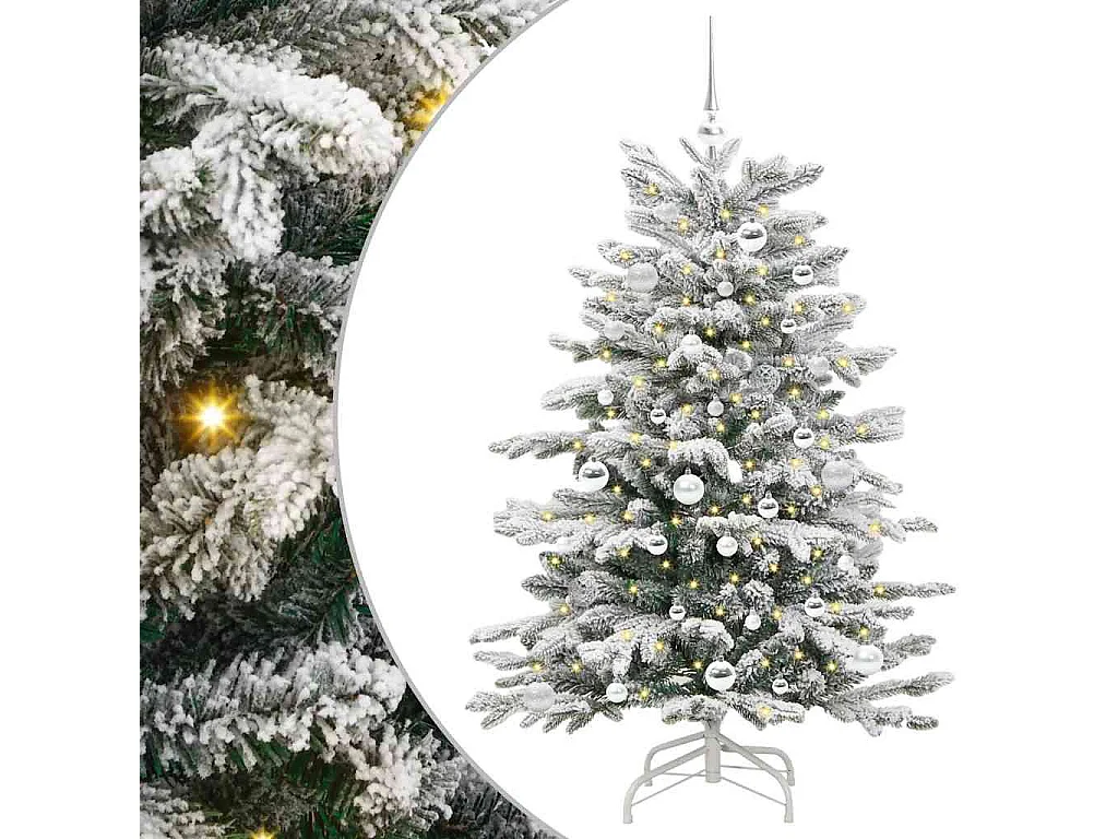 Künstlicher Weihnachtsbaum mit klappbaren Zweigen Weiß 150 cm