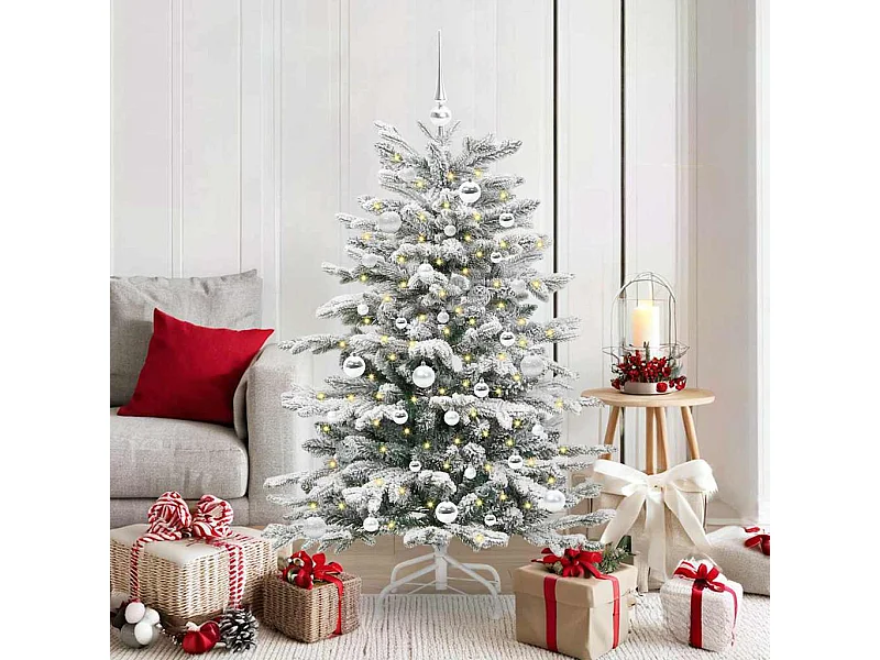 Albero di Natale artificiale con rami incernierati bianco 150 cm