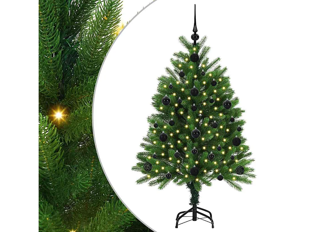 Sapin de Noël avec 150 LED avec support Vert 120 cm PE